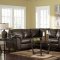 Cafe Leather Match Contemporary Living Room w/Blocked Legs