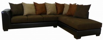 Java Fabric & Chocolate Bicast Modern Sectional Sofa [PMSS-313-Java]