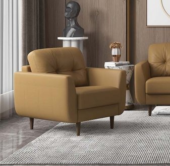 Radwan Chair 54957 in Camel Leather by Mi Piace