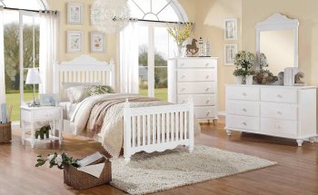 Emmaline 2019W Kids Bedroom in White by Homelegance w/Options [HEKB-2019W Emmaline]