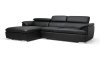 Ferdinan Sectional Sofa Black Faux Leather - Wholesale Interiors