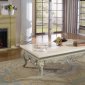 Positano 221 Coffee Table in Antique Style White w/Marble Top &