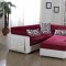 Two-Tone Pink & White Convertible Sectional Sofa w/Storage