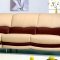 Two-Tone Leather Modern Sectional Sofa w/Chromed Metal Legs