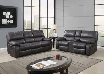 U0040 Motion Sofa in Grey/Black by Global w/Options [GFS-U0040-GR]