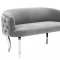 Adina Loveseat TOV-S73 in Grey Velvet Fabric by TOV Furniture