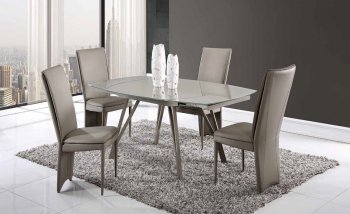 D2177DT Dining Table by Global with Glass Top & Options [GFDS-D2177DT-D6605DC-TAUPE]