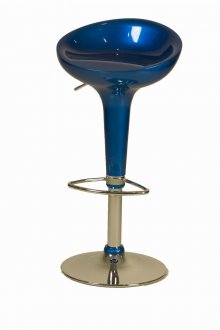 Blue Finish Modern Set of 2 Bar Stools w/Metal Base