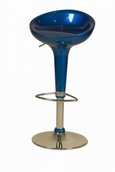 Blue Finish Modern Set of 2 Bar Stools w/Metal Base [GRBA-A-1-Blue]