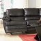 Black Bonded Leather Casual Reclining Living Room Sofa w/Options