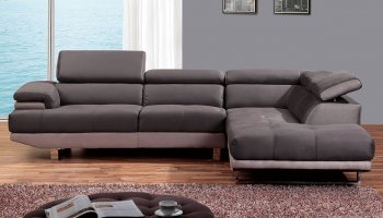 1332 Verona Sectional Sofa in Grey Fabric by At Home USA [AHUSS-1332 Grey Verona]