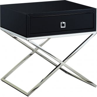 Lynn Side Table 811 in Black Glass by Meridian