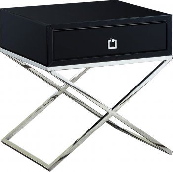 Lynn Side Table 811 in Black Glass by Meridian [MRCT-811 Lynn]