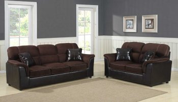 9706 Lombard Sofa by Homelegance in Chocolate w/Options [HES-9706 Lombard]