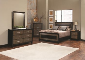 203571 Landon Bedroom 5Pc Set in Black & Brown by Coaster [CRBS-203571 Landon]