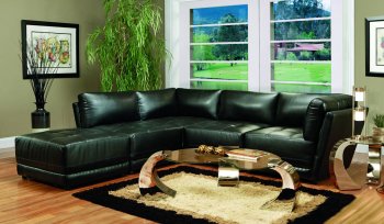 Kayson Sectional Sofa 5pc Black Bonded Leather Match by Coaster [CRSS-500891 Kayson]