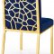 Opal Dining Chair 737 Set of 2 in Navy Velvet Fabric by Meridian