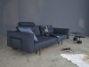 Recast Sofa Bed in Nist Blue Fabric w/Arms by Innovation