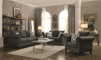 Emerson Sofa 504911 in Charcoal Fabric by Coaster w/Options [CRS-504911 Emerson]