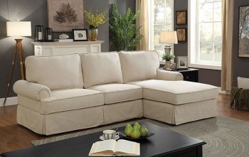 Badalona II Sectional Sofa CM6377BG in Beige Linen-Like Fabric [FASS-CM6377BG-Badalona II Beige]