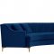 Jackson Sectional Sofa 673 in Navy Velvet Fabric by Meridian