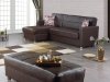 Salem Sectional Sofa Convertible in Brown Leatherette by Empire