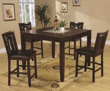 Deep Espresso Finish Modern 5Pc Counter Height Dining Set [CRDS-102528 Ervin]