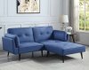 Nafisa Adjustable Sofa & Ottoman LV00823 in Blue Fabric by Acme