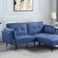 Nafisa Adjustable Sofa & Ottoman LV00823 in Blue Fabric by Acme