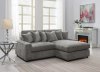 Tavia Sectional Sofa LV01882 in Gray Corduroy Fabric by Acme