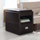 Carbon 457PU End Table by Homelegance in Dark Brown Vinyl