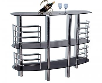 Contemporary Bar Table With Tinted Glass Top [AHUBF-90982 Black]