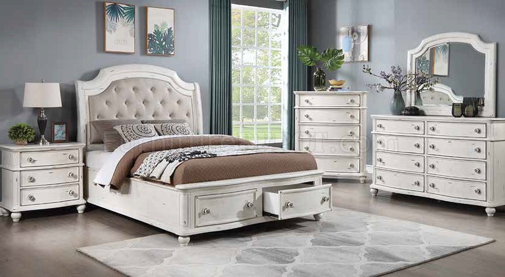 Jaqueline Bedroom BD01433Q in Antique White by Acme