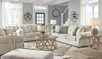 Haisley Sofa & Loveseat Set 38901 in Ivory Fabric by Ashley [SFAS-38901 Haisley Ivory]