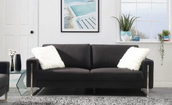 U8037 Sofa in Black Fabric by Global w/Options [GFS-U8037 Black]