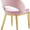 Roberto Dining Chair 765 Set of 2 Pink Velvet Fabric - Meridian