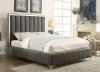 Jared 300637 Upholstered Bed in Grey Leatherette by Coaster