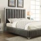 Jared 300637 Upholstered Bed in Grey Leatherette by Coaster