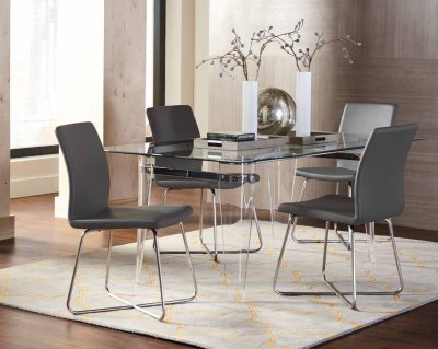 Michonne Dining Set 5Pc 122151 by Coaster w/Glass Top