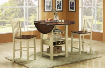 Two-Tone Cream & Cherry Dinette w/Hanging Glass Rack [HLDS-D848]