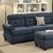 F6987 Sectional Sofa in Dark Blue Fabric by Boss w/Options