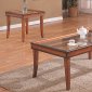 Distressed Walnut Classic 3PC Coffee Table Set w/Glass Tops