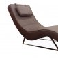 Soho Chaise in Brown Leatherette by Whiteline Imports