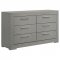 Ives Bedroom Set 5Pc 224971 in Gray High Gloss by Coaster