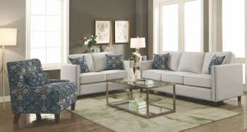 Coltrane Sofa & Loveseat Set 506251 in Putty Fabric by Coaster [CRS-506251 Coltrane]