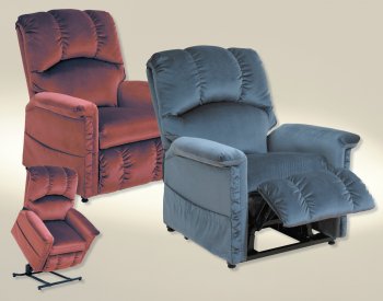 Blue or Brandy Fabric Modern Champion Power Lift Recliner [CNR-4826 Champion]