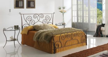 Antique Brassed Finish Metal Scrolled Bed [EFBS-511 Fantasy]