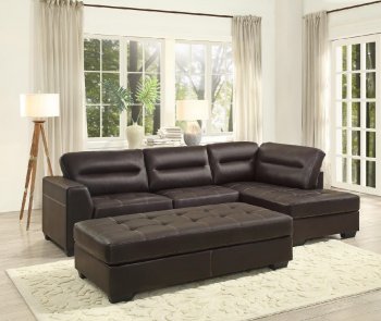 Terza Sectional Sofa 9924DBR in Dark Brown by Homelegance [HESS-9924DBR-Terza]