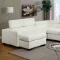 CM6365WH Serres Sectional Sofa in White Bonded Leather Match