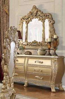 Cabriole Server DN01486 in Gold by Acme w/Optional Mirror [AMSV-DN01486 Cabriole]